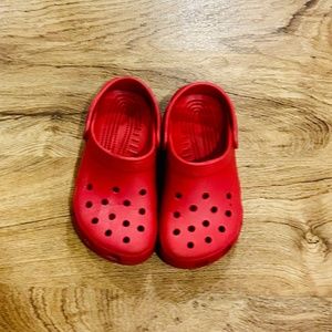 Red Crocs Size Junior 1